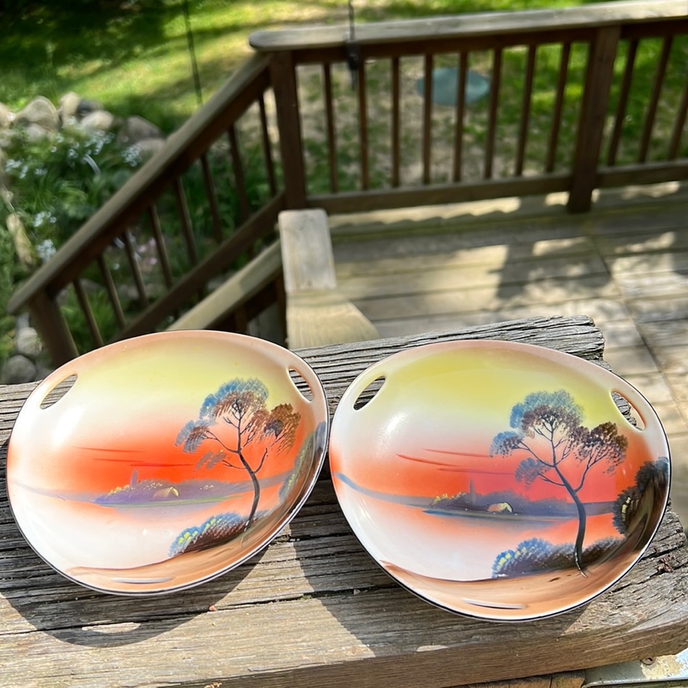 Pair of Vintage Noritake  Handpainted small Dish/plates